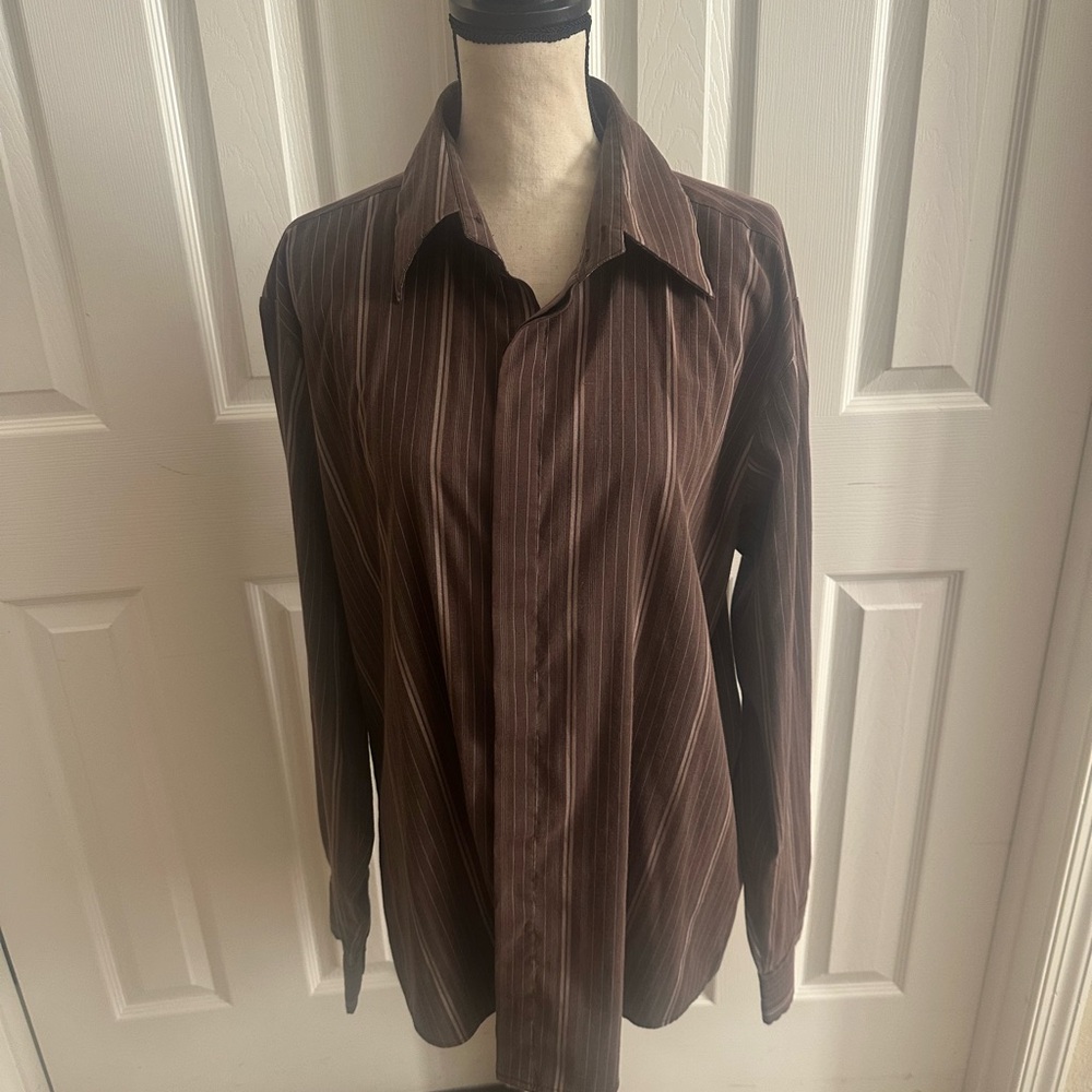 Men's Brown Striped Shirt